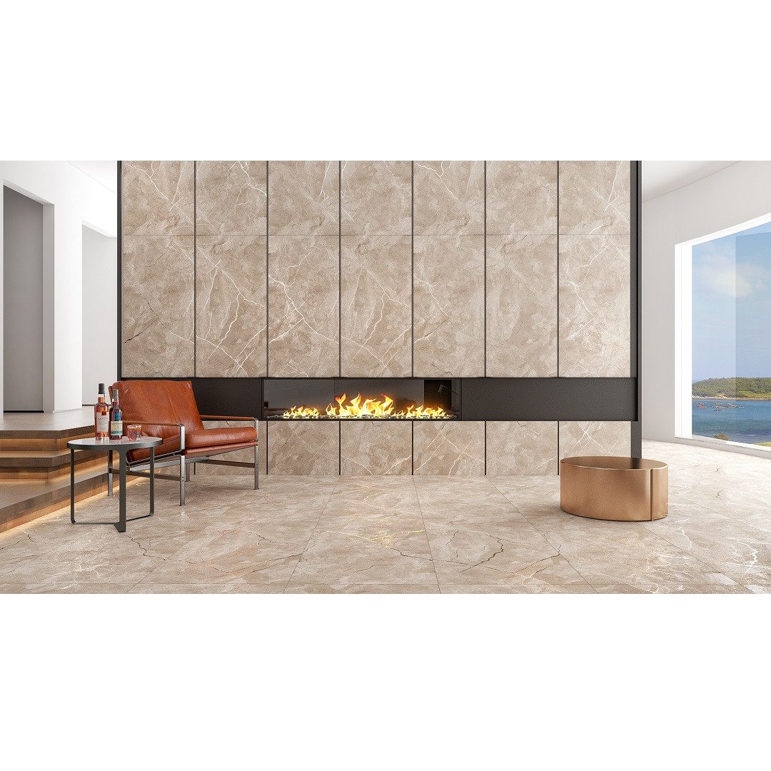 Porcelanato de 60cm x 120cm Bolanzo Brown Carving - caja de 1.44m2